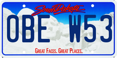 SD license plate 0BEW53