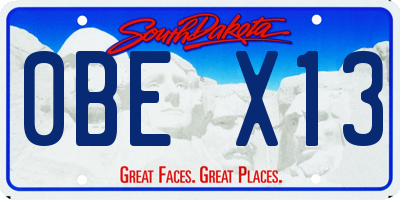 SD license plate 0BEX13