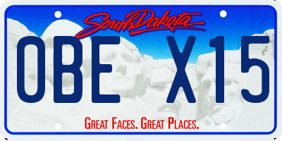 SD license plate 0BEX15