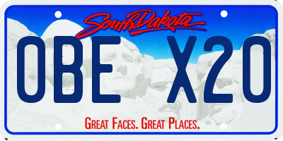 SD license plate 0BEX20