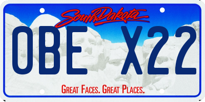 SD license plate 0BEX22