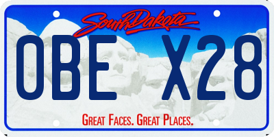 SD license plate 0BEX28