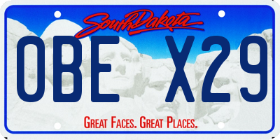 SD license plate 0BEX29
