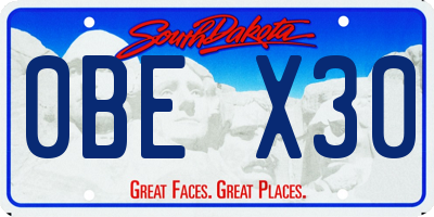 SD license plate 0BEX30