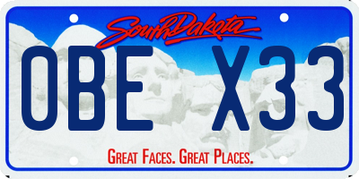 SD license plate 0BEX33