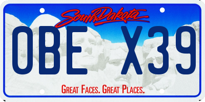 SD license plate 0BEX39