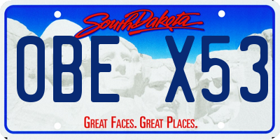 SD license plate 0BEX53