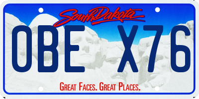 SD license plate 0BEX76