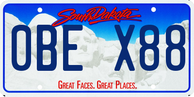 SD license plate 0BEX88