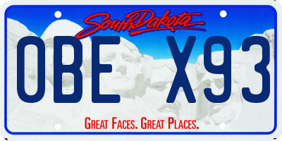 SD license plate 0BEX93