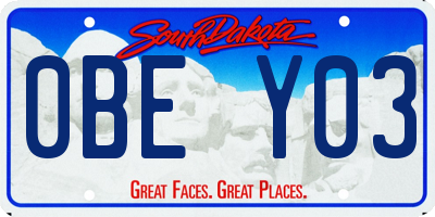 SD license plate 0BEY03
