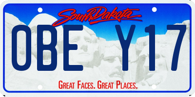 SD license plate 0BEY17