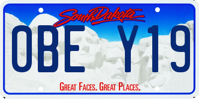 SD license plate 0BEY19
