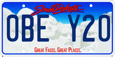 SD license plate 0BEY20