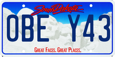 SD license plate 0BEY43