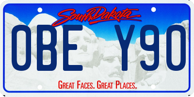 SD license plate 0BEY90