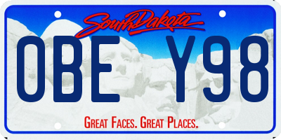 SD license plate 0BEY98