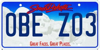 SD license plate 0BEZ03