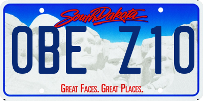 SD license plate 0BEZ10