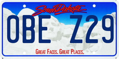 SD license plate 0BEZ29