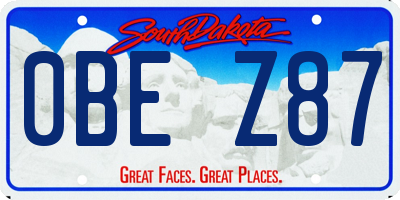 SD license plate 0BEZ87