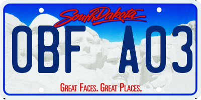 SD license plate 0BFA03