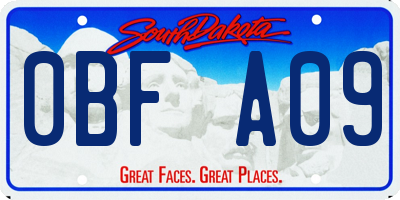 SD license plate 0BFA09