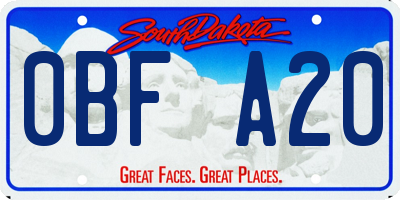 SD license plate 0BFA20