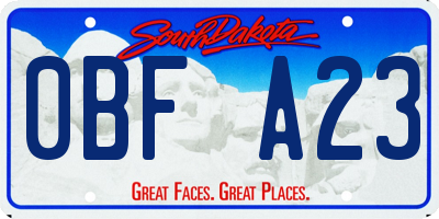 SD license plate 0BFA23