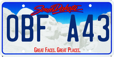 SD license plate 0BFA43