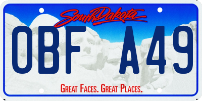 SD license plate 0BFA49