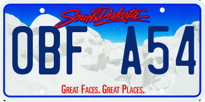 SD license plate 0BFA54