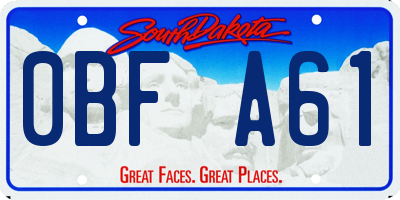 SD license plate 0BFA61
