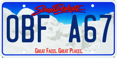 SD license plate 0BFA67