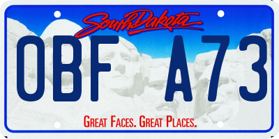 SD license plate 0BFA73