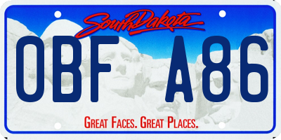 SD license plate 0BFA86