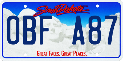 SD license plate 0BFA87