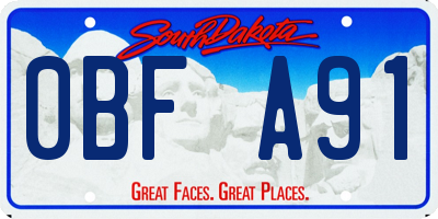 SD license plate 0BFA91