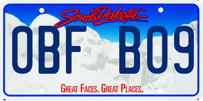 SD license plate 0BFB09