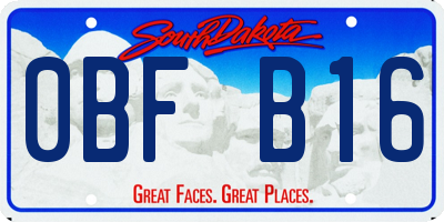 SD license plate 0BFB16