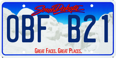 SD license plate 0BFB21