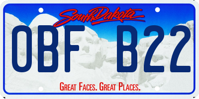 SD license plate 0BFB22