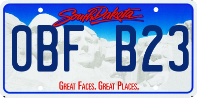 SD license plate 0BFB23