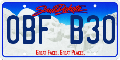 SD license plate 0BFB30