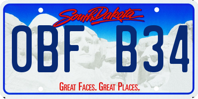 SD license plate 0BFB34