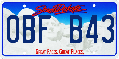 SD license plate 0BFB43
