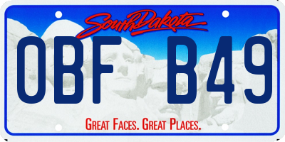SD license plate 0BFB49