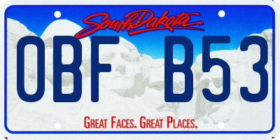 SD license plate 0BFB53