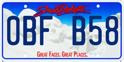 SD license plate 0BFB58