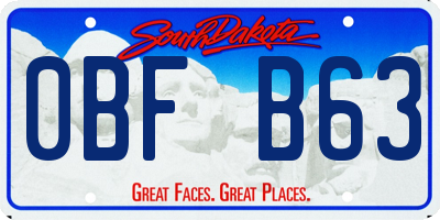 SD license plate 0BFB63